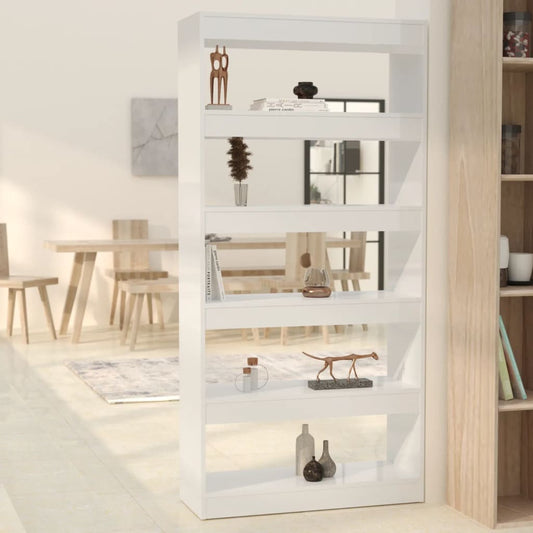 Boekenkast/kamerscherm 80x30x166 cm bewerkt hout hoogglans wit is nu te koop bij PeponiXL, paradijselijk wonen!