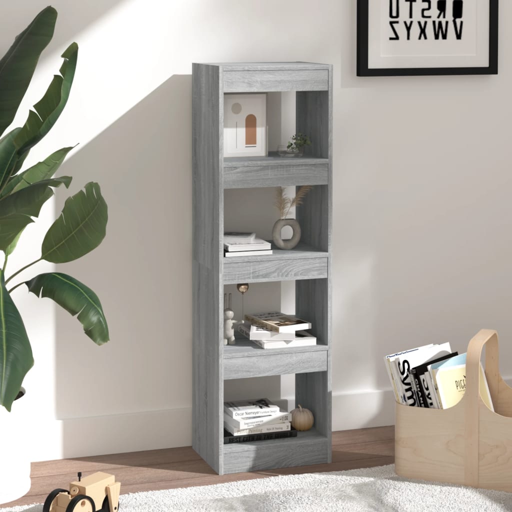Boekenkast/kamerscherm 40x30x135 cm grijs sonoma eikenkleurig is nu te koop bij PeponiXL, paradijselijk wonen!
