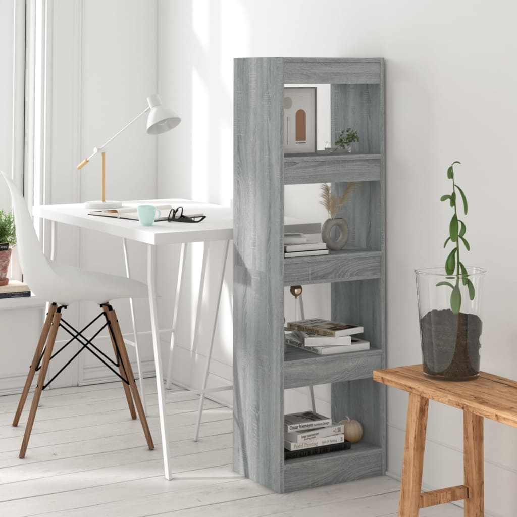 Boekenkast/kamerscherm 40x30x135 cm grijs sonoma eikenkleurig is nu te koop bij PeponiXL, paradijselijk wonen!