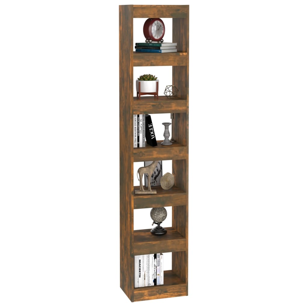 Boekenkast/kamerscherm 40x30x198 cm gerookt eikenkleurig is nu te koop bij PeponiXL, paradijselijk wonen!
