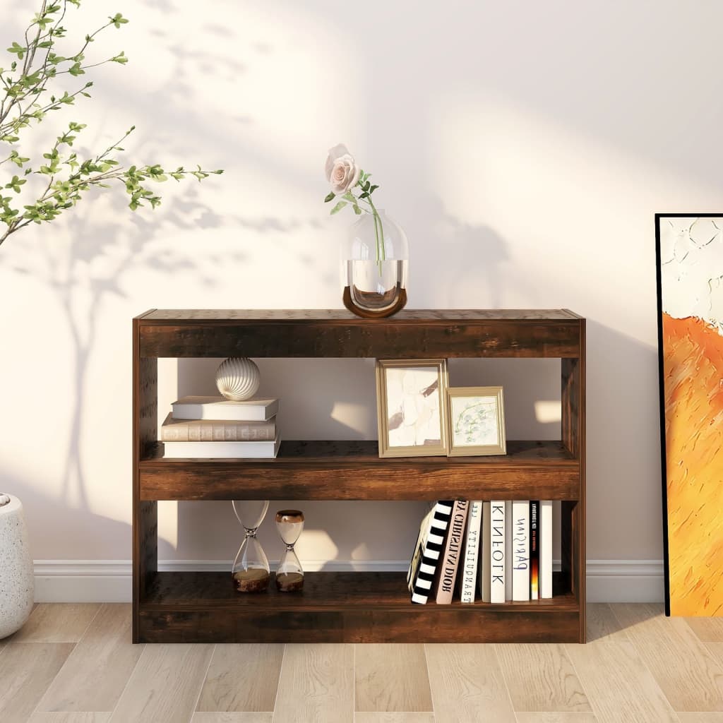 Boekenkast/kamerscherm 100x30x72 cm gerookt eikenkleur is nu te koop bij PeponiXL, paradijselijk wonen!