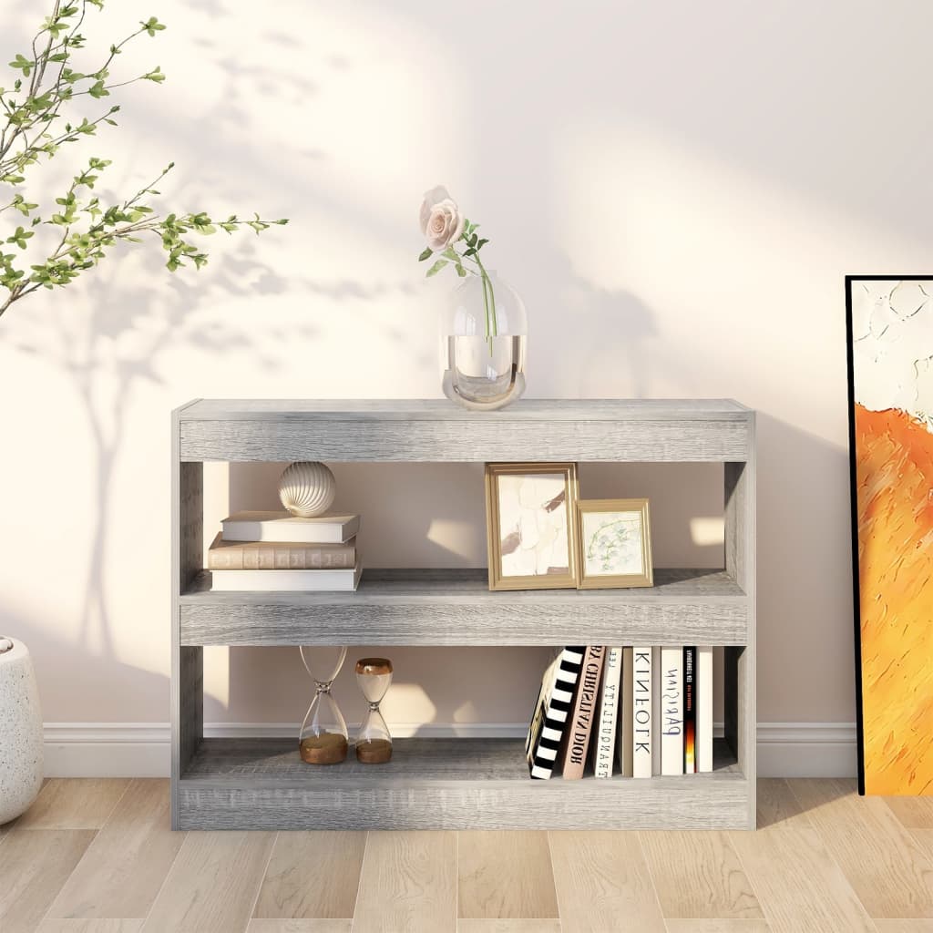 Boekenkast/kamerscherm 100x30x72 cm grijs sonoma eikenkleurig is nu te koop bij PeponiXL, paradijselijk wonen!