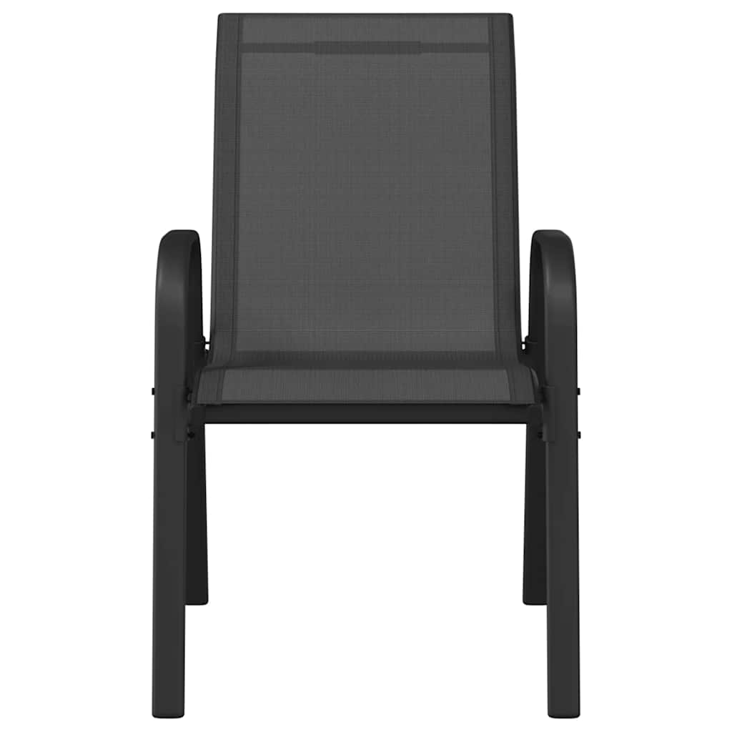 Tuinstoelen stapelbaar 2 st textileen stof zwart is nu te koop bij PeponiXL, paradijselijk wonen!
