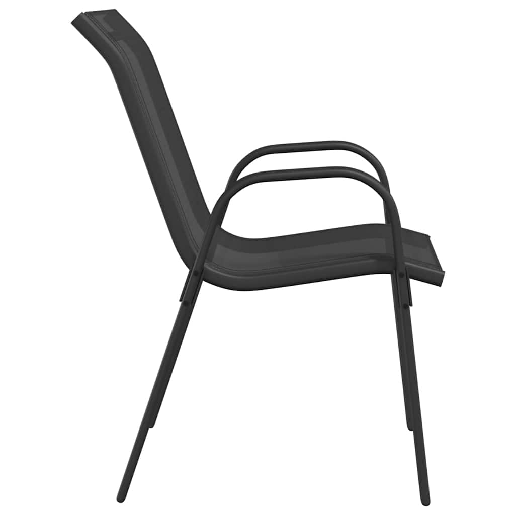 Tuinstoelen stapelbaar 2 st textileen stof zwart is nu te koop bij PeponiXL, paradijselijk wonen!