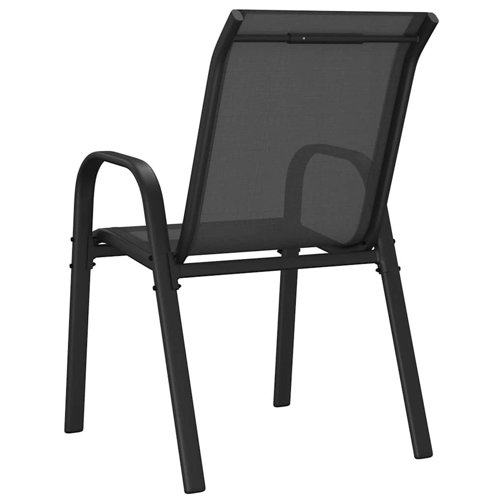 Tuinstoelen stapelbaar 2 st textileen stof zwart is nu te koop bij PeponiXL, paradijselijk wonen!