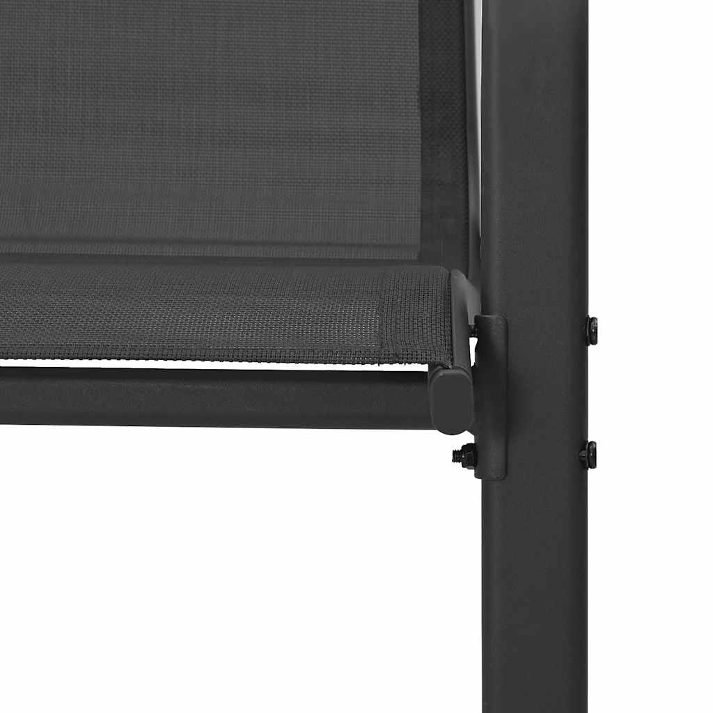 Tuinstoelen stapelbaar 2 st textileen stof zwart is nu te koop bij PeponiXL, paradijselijk wonen!