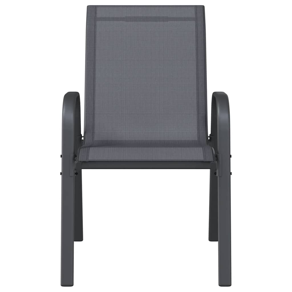 Tuinstoelen stapelbaar 2 st textileen stof grijs is nu te koop bij PeponiXL, paradijselijk wonen!