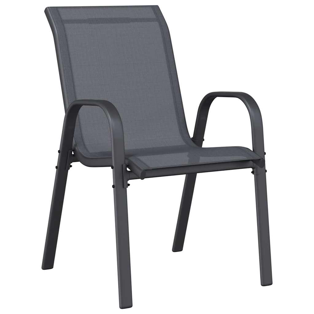 Tuinstoelen stapelbaar 2 st textileen stof grijs is nu te koop bij PeponiXL, paradijselijk wonen!