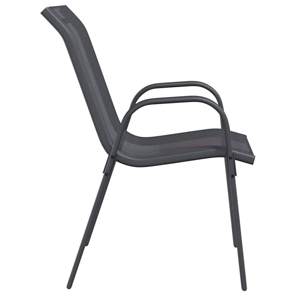 Tuinstoelen stapelbaar 2 st textileen stof grijs is nu te koop bij PeponiXL, paradijselijk wonen!