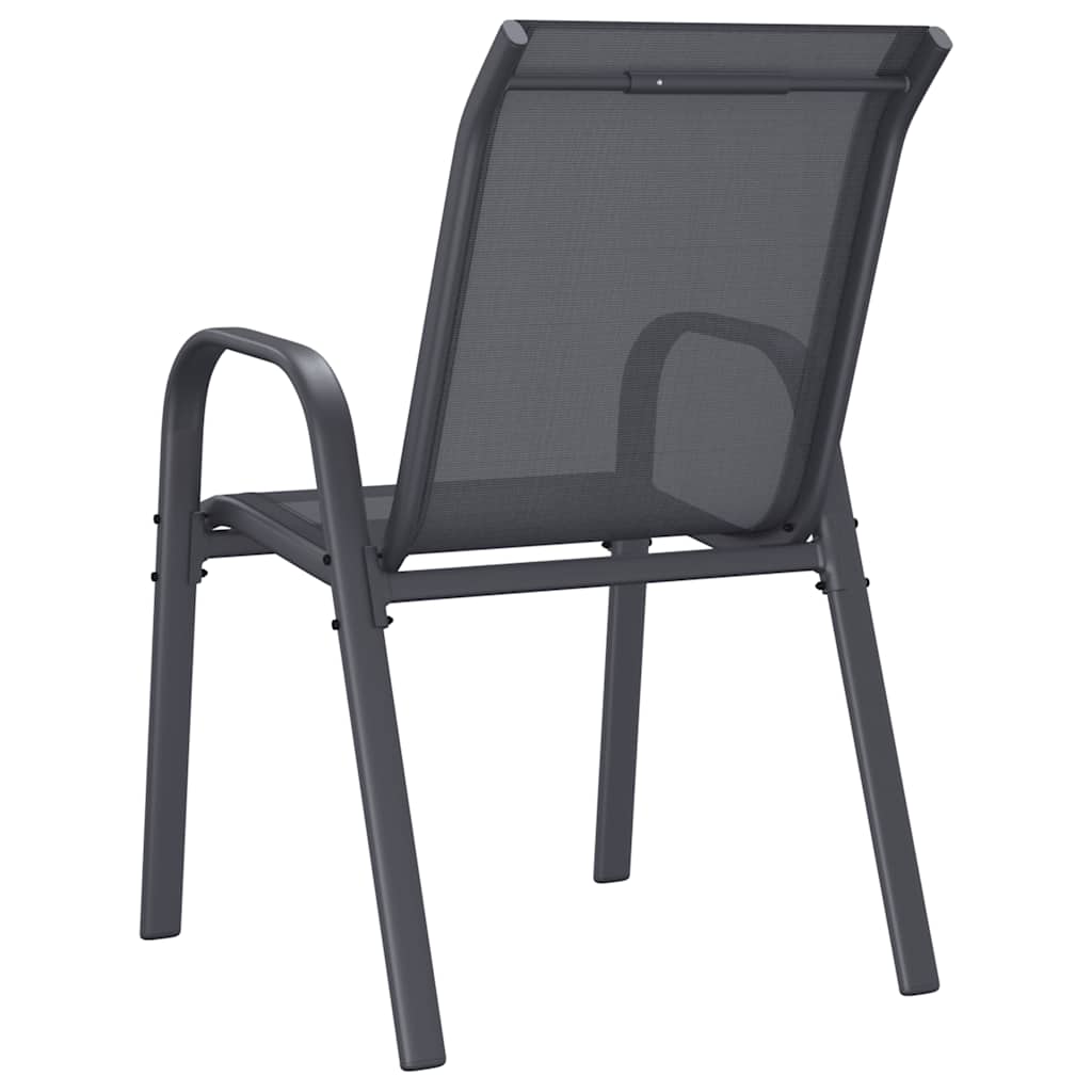 Tuinstoelen stapelbaar 2 st textileen stof grijs is nu te koop bij PeponiXL, paradijselijk wonen!