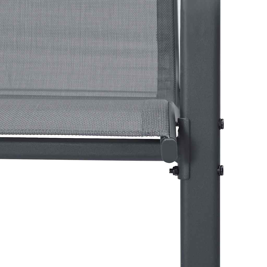 Tuinstoelen stapelbaar 2 st textileen stof grijs is nu te koop bij PeponiXL, paradijselijk wonen!