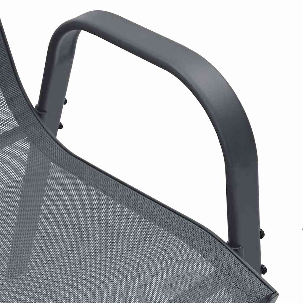 Tuinstoelen stapelbaar 2 st textileen stof grijs is nu te koop bij PeponiXL, paradijselijk wonen!