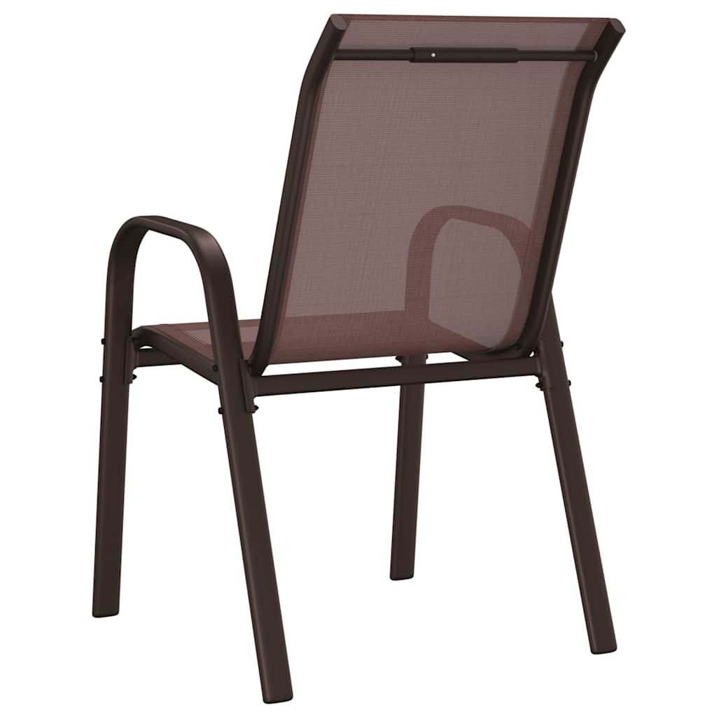 Tuinstoelen stapelbaar 2 st textileen stof bruin is nu te koop bij PeponiXL, paradijselijk wonen!