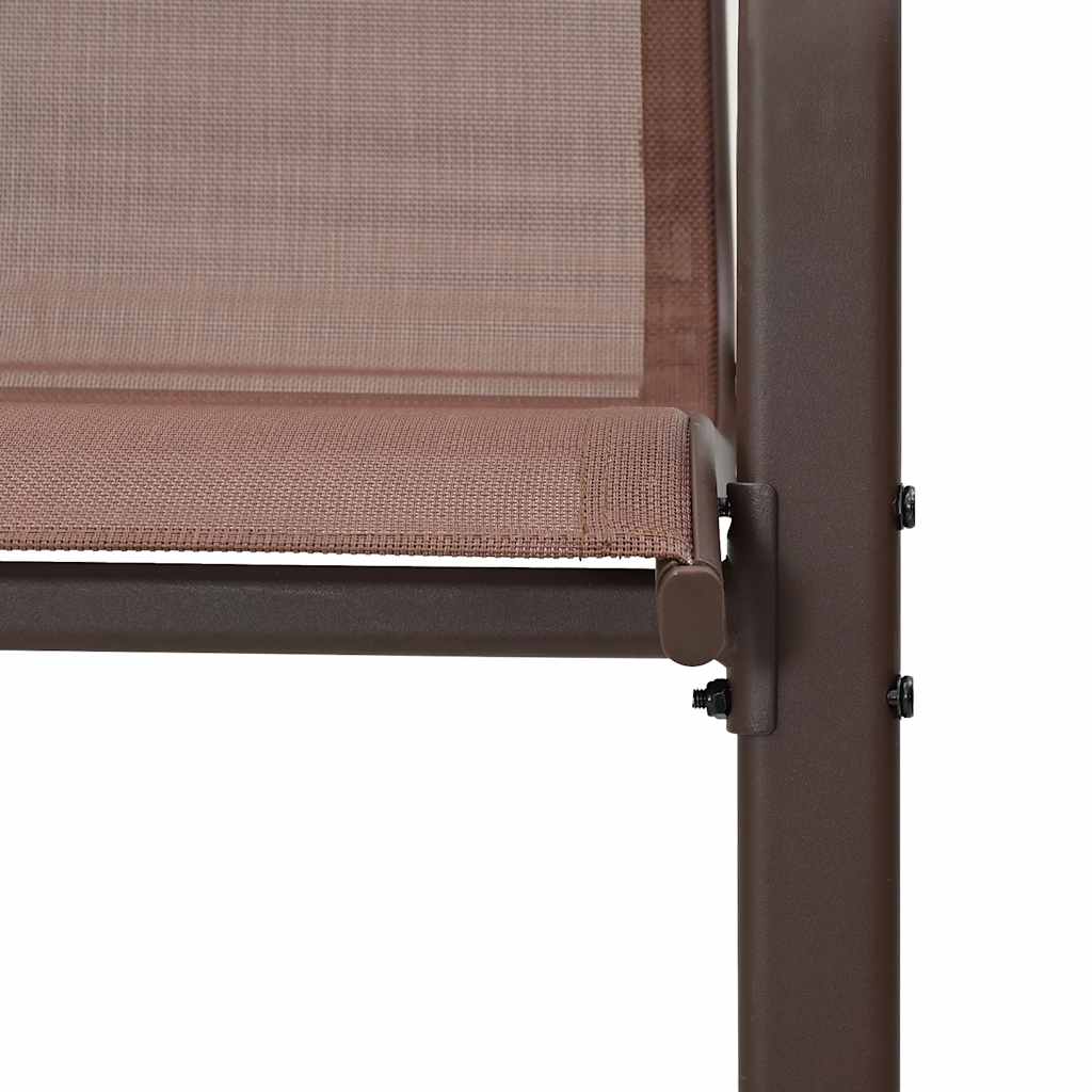Tuinstoelen stapelbaar 2 st textileen stof bruin is nu te koop bij PeponiXL, paradijselijk wonen!