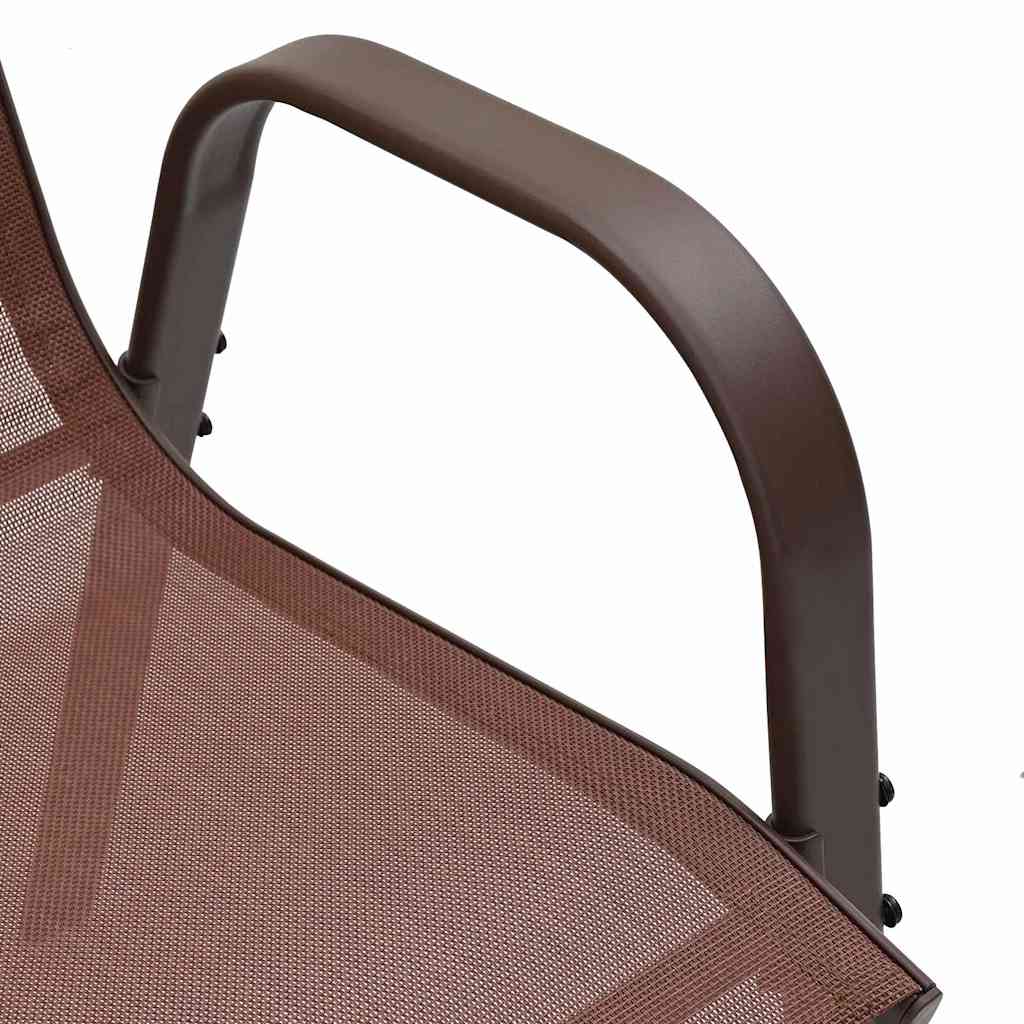 Tuinstoelen stapelbaar 2 st textileen stof bruin is nu te koop bij PeponiXL, paradijselijk wonen!