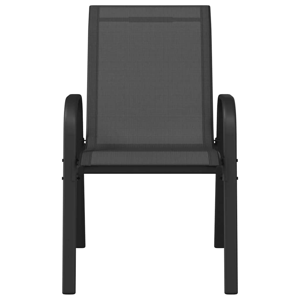 Tuinstoelen stapelbaar 4 st textileen stof zwart is nu te koop bij PeponiXL, paradijselijk wonen!