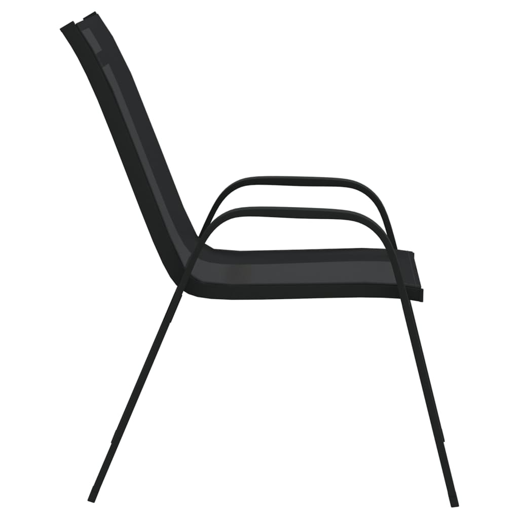 Tuinstoelen stapelbaar 4 st textileen stof zwart is nu te koop bij PeponiXL, paradijselijk wonen!
