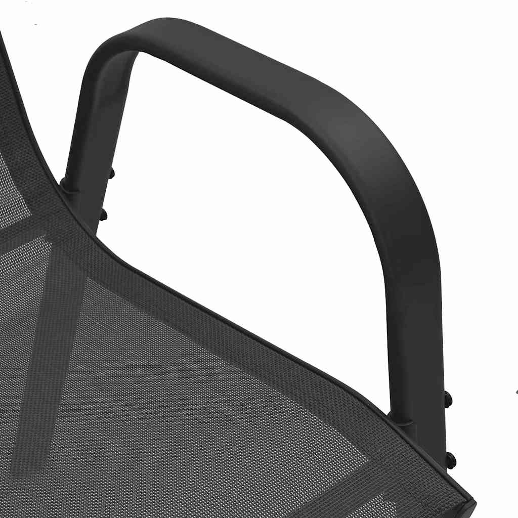 Tuinstoelen stapelbaar 4 st textileen stof zwart is nu te koop bij PeponiXL, paradijselijk wonen!