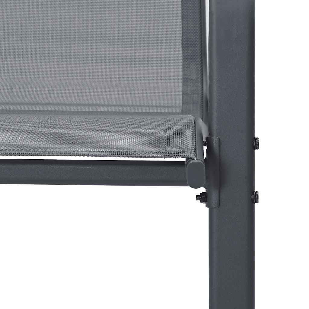Tuinstoelen stapelbaar 4 st textileen stof grijs is nu te koop bij PeponiXL, paradijselijk wonen!