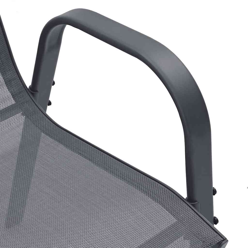 Tuinstoelen stapelbaar 4 st textileen stof grijs is nu te koop bij PeponiXL, paradijselijk wonen!