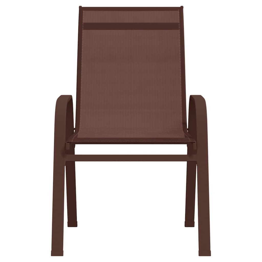 Tuinstoelen stapelbaar 4 st textileen stof bruin is nu te koop bij PeponiXL, paradijselijk wonen!