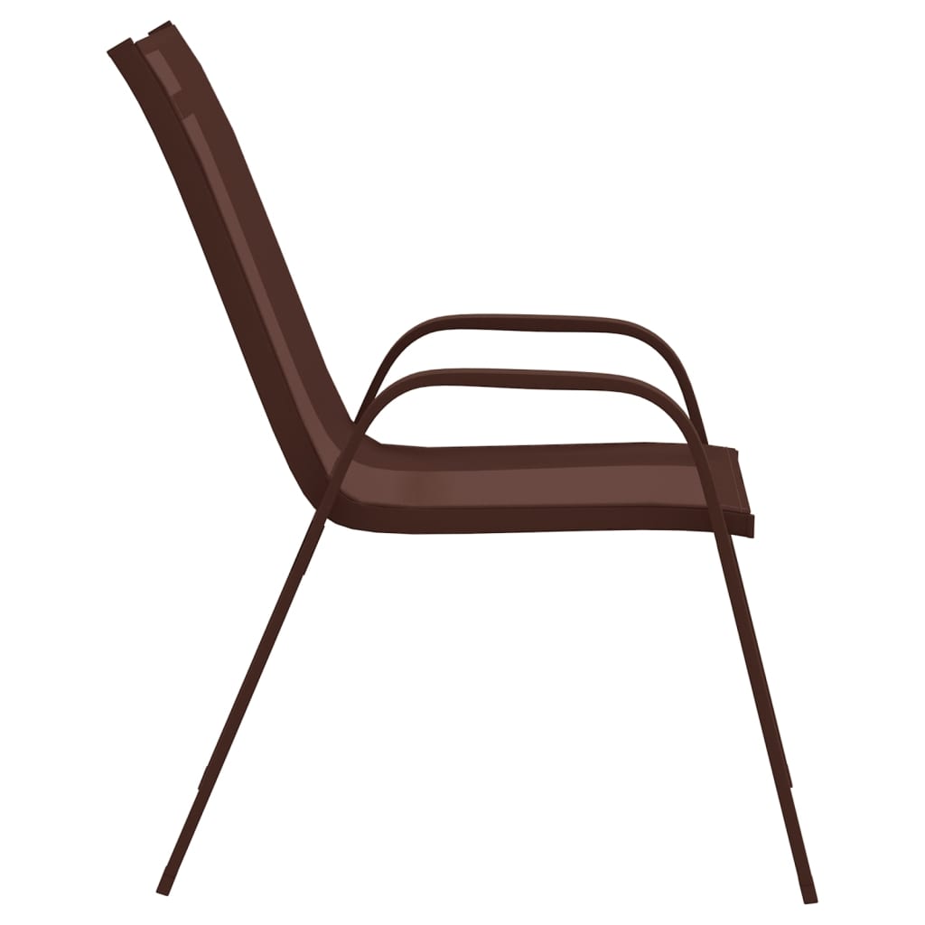 Tuinstoelen stapelbaar 4 st textileen stof bruin is nu te koop bij PeponiXL, paradijselijk wonen!