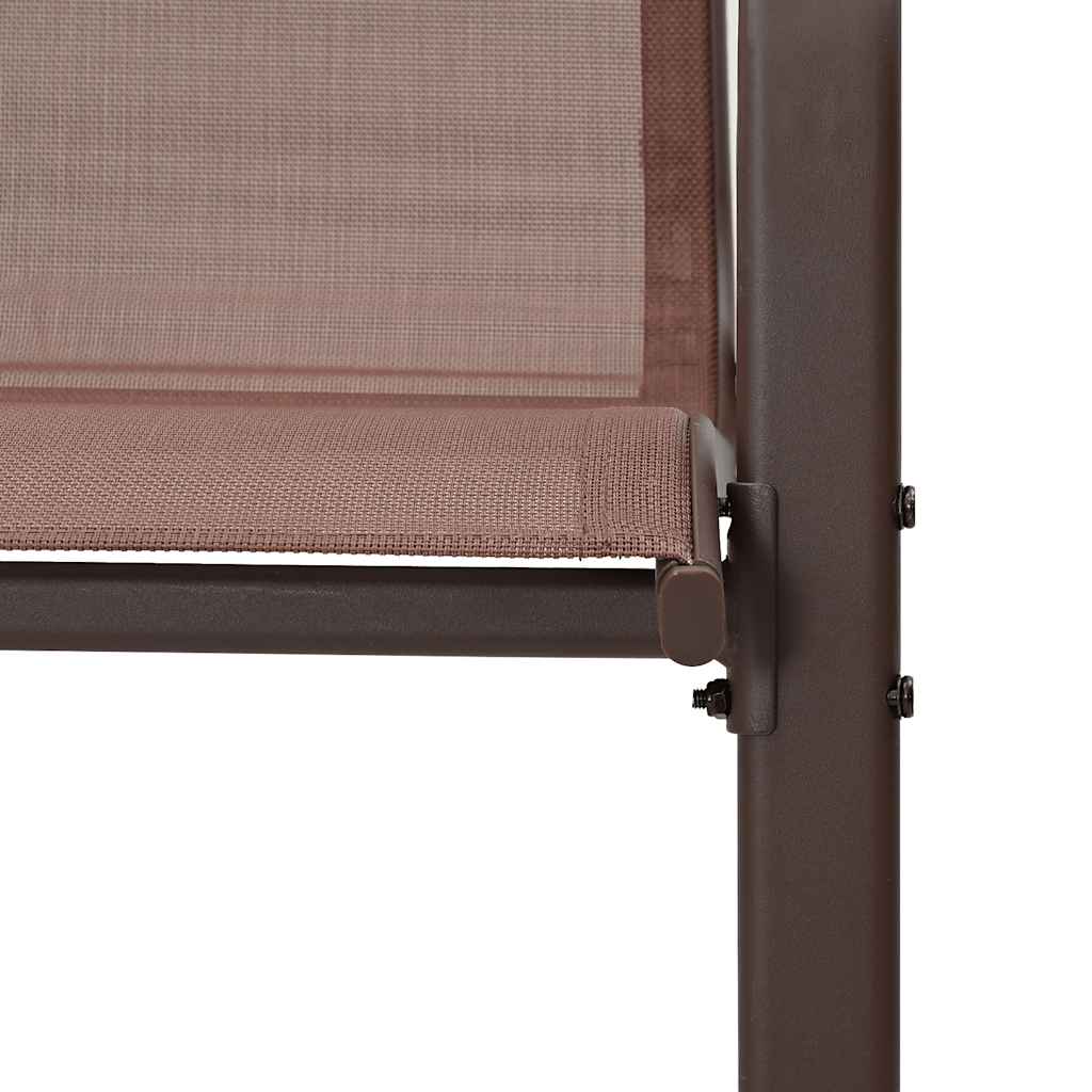 Tuinstoelen stapelbaar 4 st textileen stof bruin is nu te koop bij PeponiXL, paradijselijk wonen!