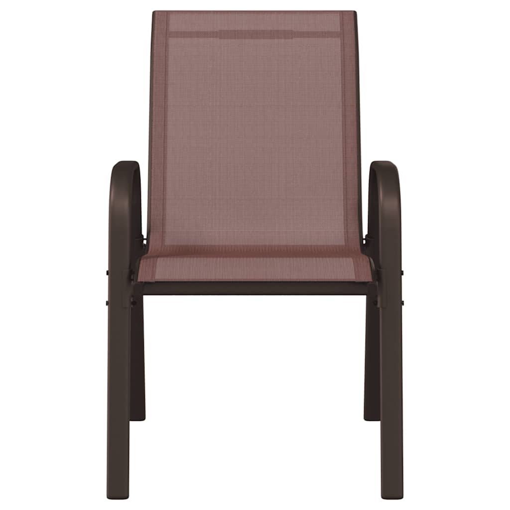 Tuinstoelen stapelbaar 6 st textileen stof bruin is nu te koop bij PeponiXL, paradijselijk wonen!