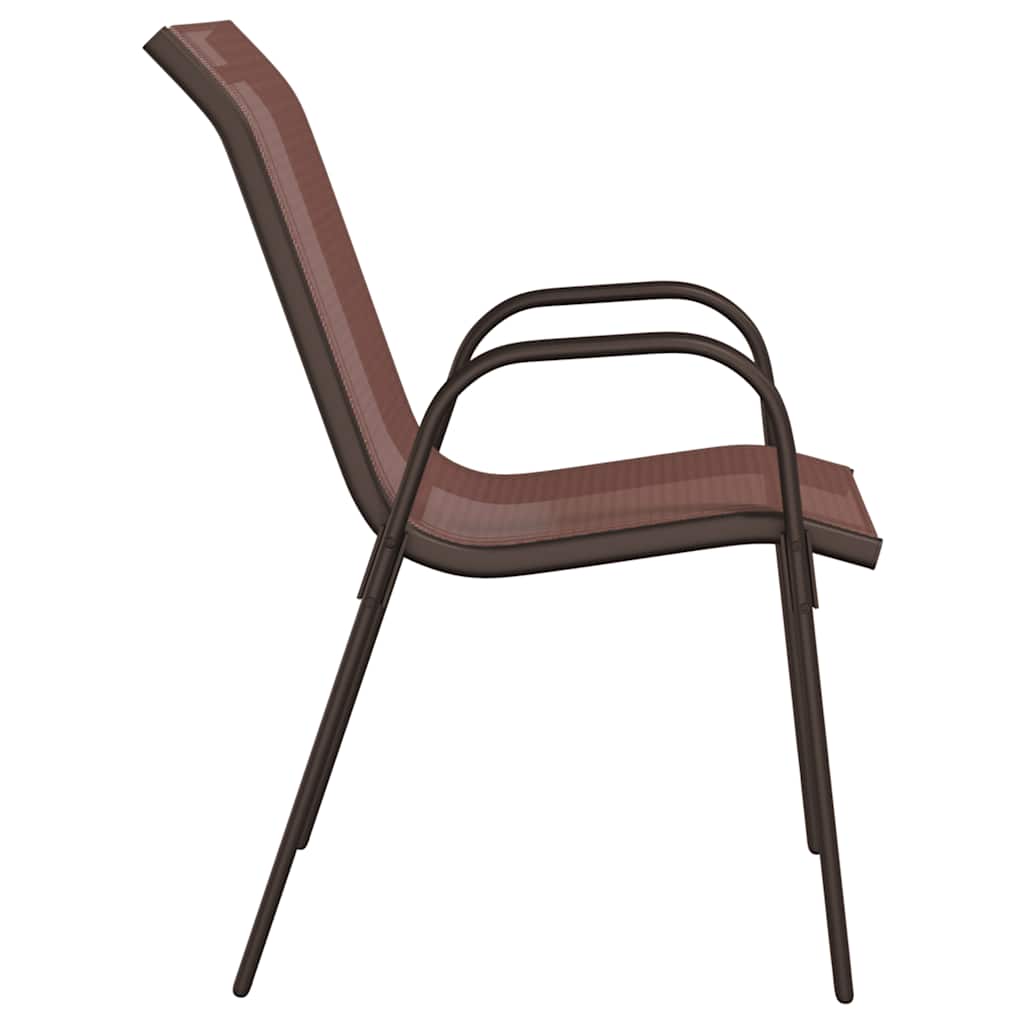 Tuinstoelen stapelbaar 6 st textileen stof bruin is nu te koop bij PeponiXL, paradijselijk wonen!