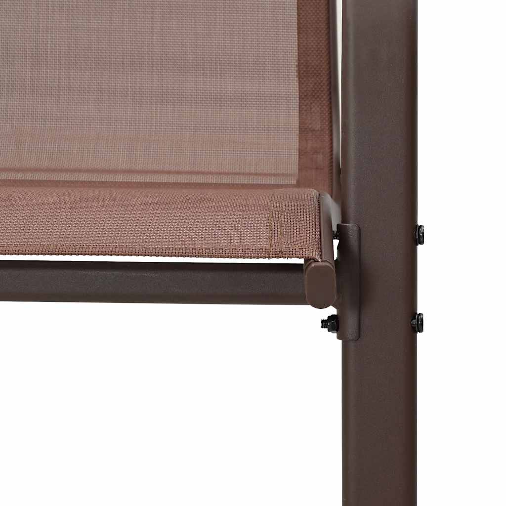 Tuinstoelen stapelbaar 6 st textileen stof bruin is nu te koop bij PeponiXL, paradijselijk wonen!