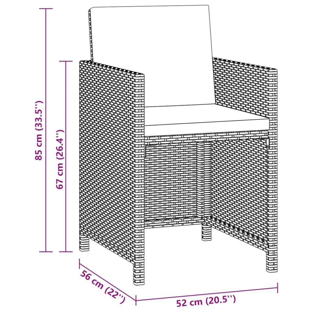 3-delige Tuinset met kussens poly rattan grijs is nu te koop bij PeponiXL, paradijselijk wonen!