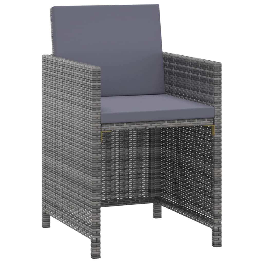3-delige Tuinset met kussens poly rattan grijs is nu te koop bij PeponiXL, paradijselijk wonen!