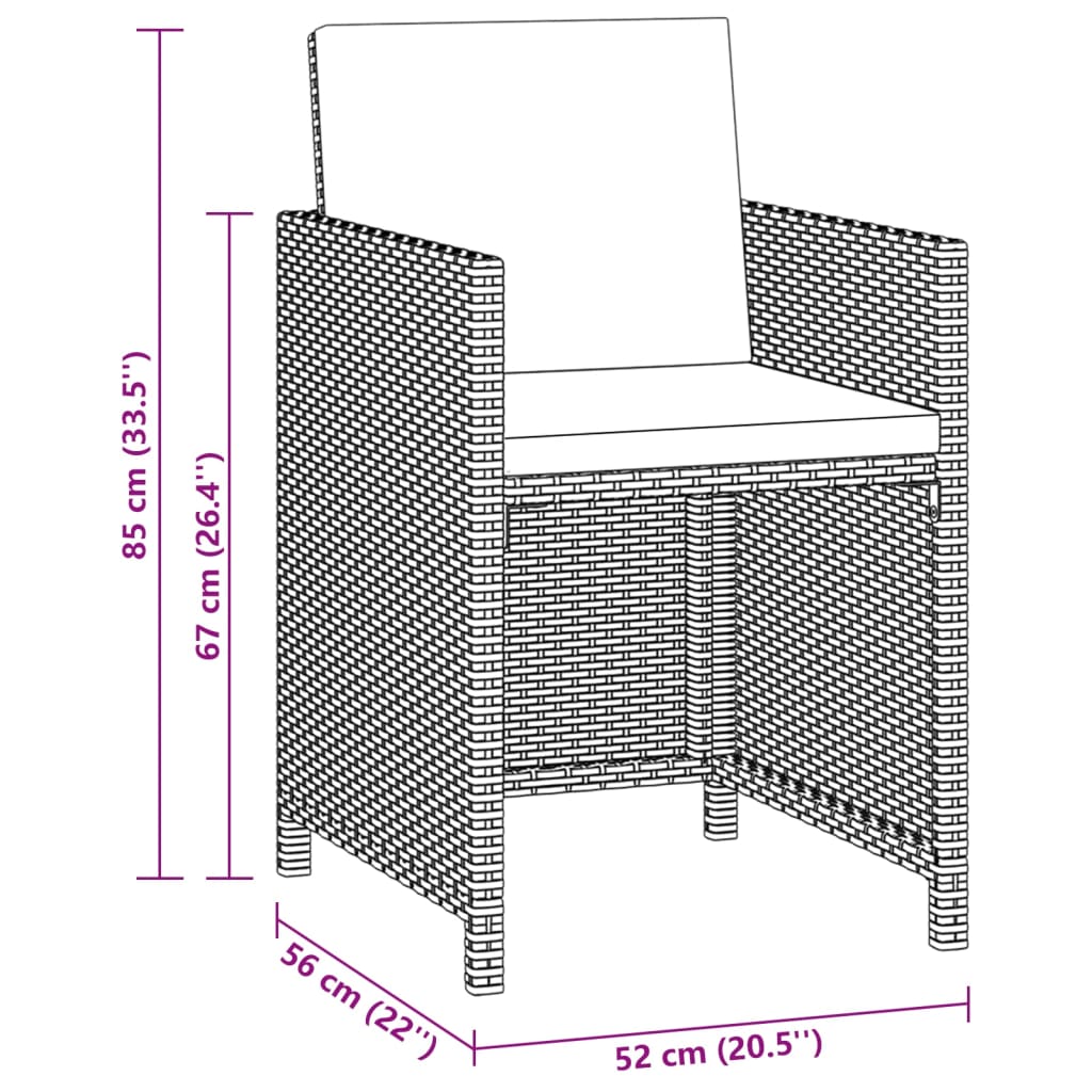 3-delige Tuinset met kussens poly rattan grijs is nu te koop bij PeponiXL, paradijselijk wonen!