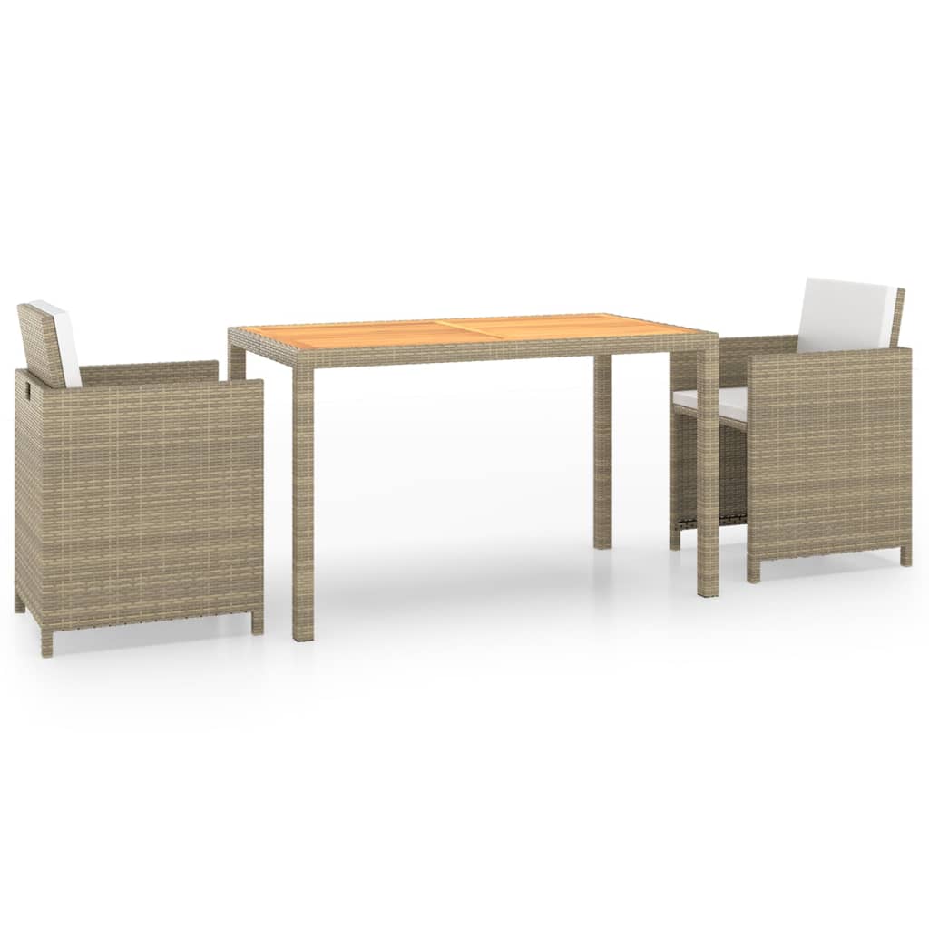 3-delige Tuinset met kussens poly rattan beige is nu te koop bij PeponiXL, paradijselijk wonen!