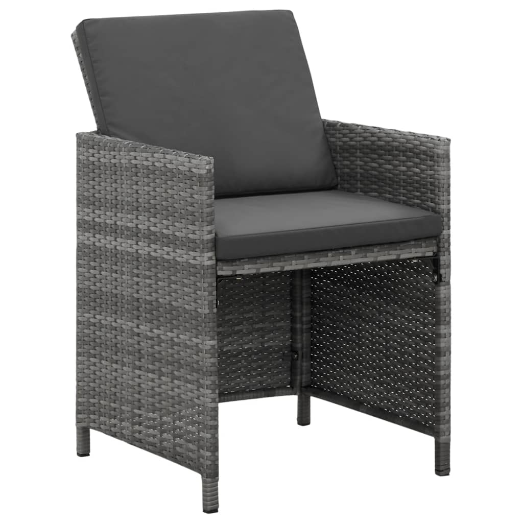 9-delige Tuinset met kussens poly rattan grijs is nu te koop bij PeponiXL, paradijselijk wonen!