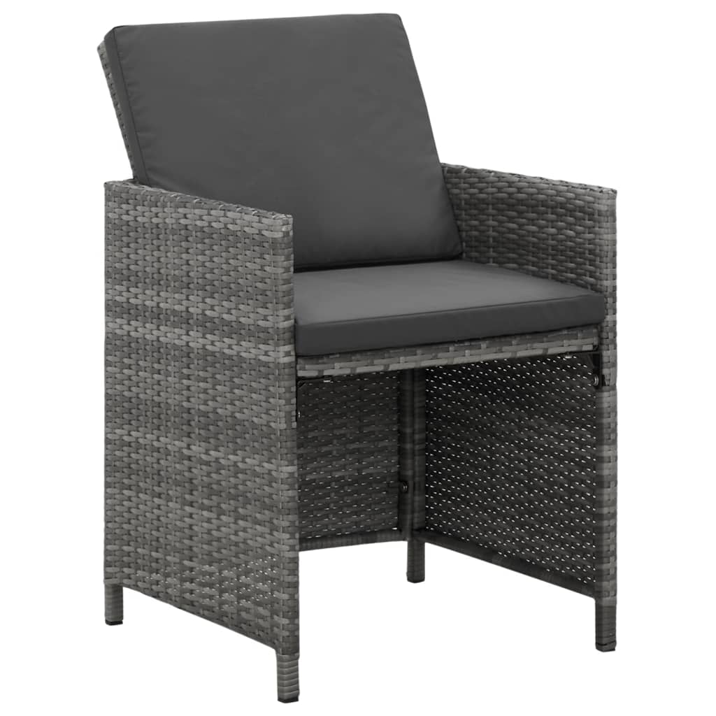 9-delige Tuinset met kussens poly rattan grijs is nu te koop bij PeponiXL, paradijselijk wonen!
