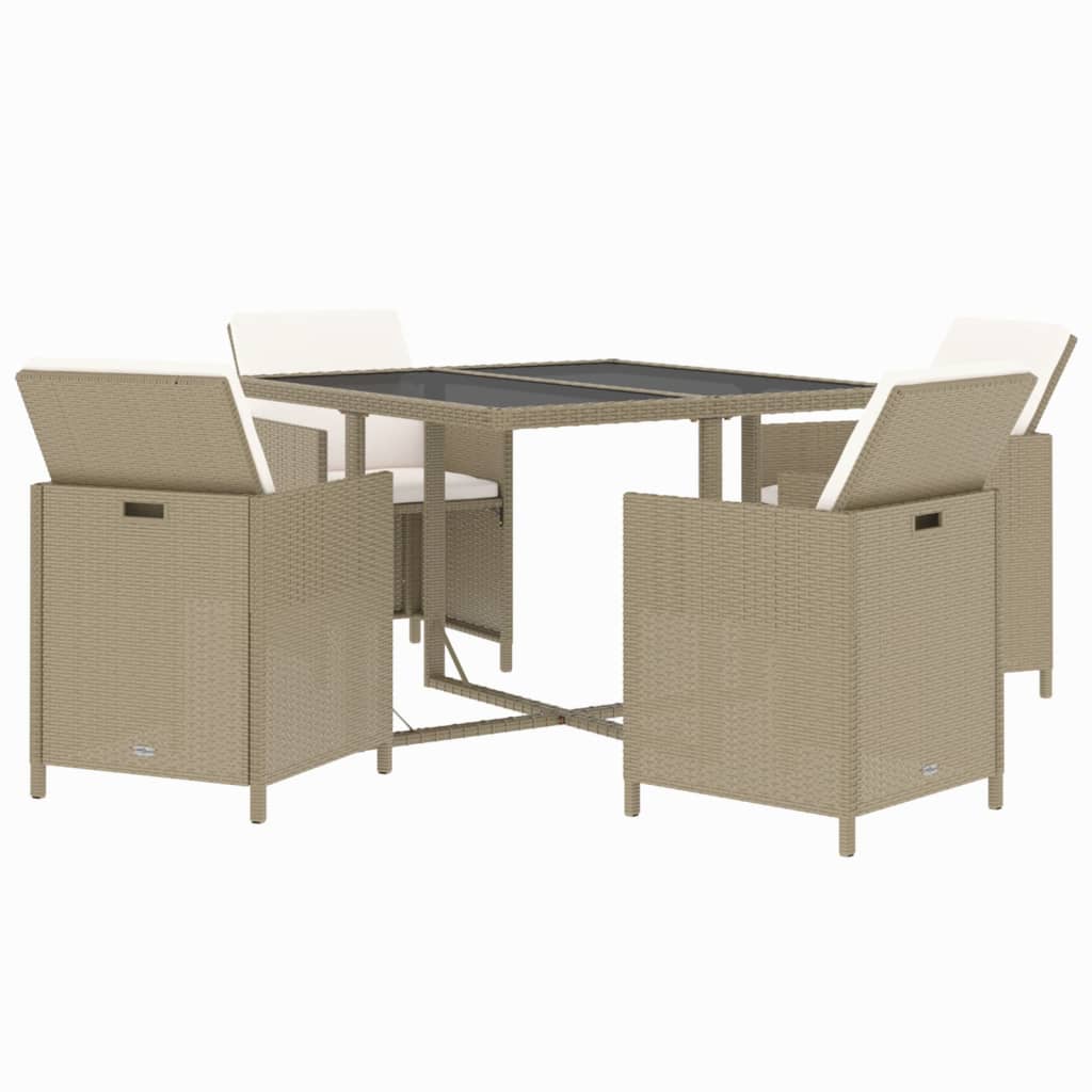 5-delige Tuinset met kussens poly rattan beige is nu te koop bij PeponiXL, paradijselijk wonen!