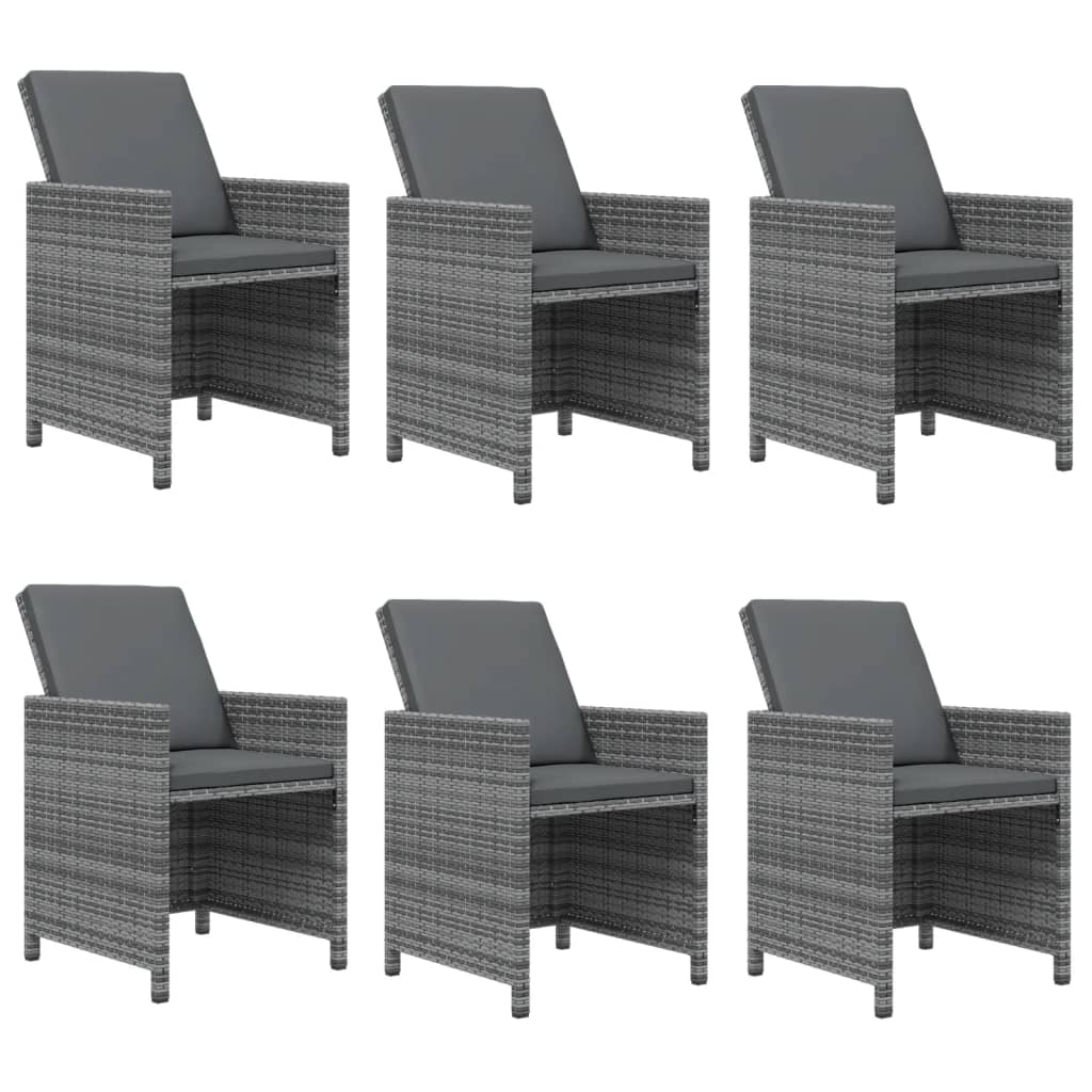 7-delige Tuinset met kussens poly rattan grijs is nu te koop bij PeponiXL, paradijselijk wonen!