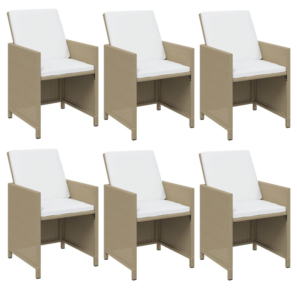 7-delige Tuinset met kussens poly rattan beige is nu te koop bij PeponiXL, paradijselijk wonen!