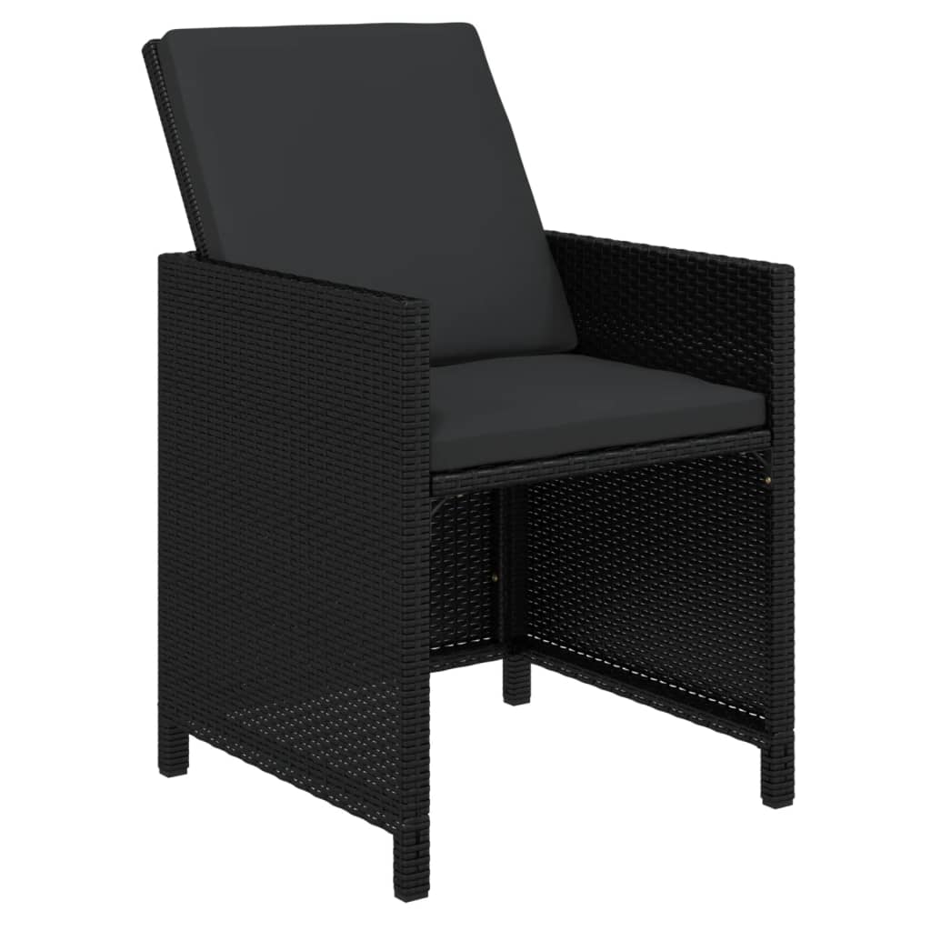 9-delige Tuinset met kussens poly rattan zwart is nu te koop bij PeponiXL, paradijselijk wonen!