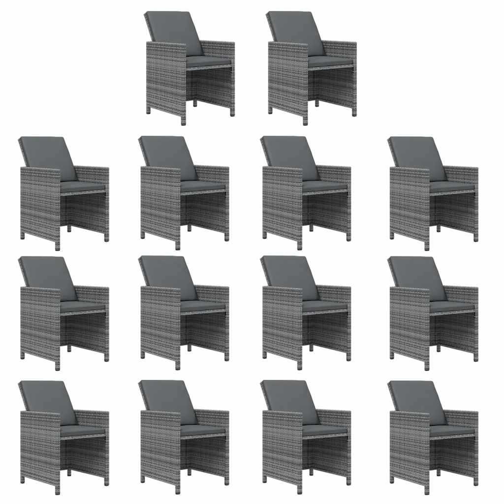 15-delige Tuinset met kussens poly rattan grijs is nu te koop bij PeponiXL, paradijselijk wonen!