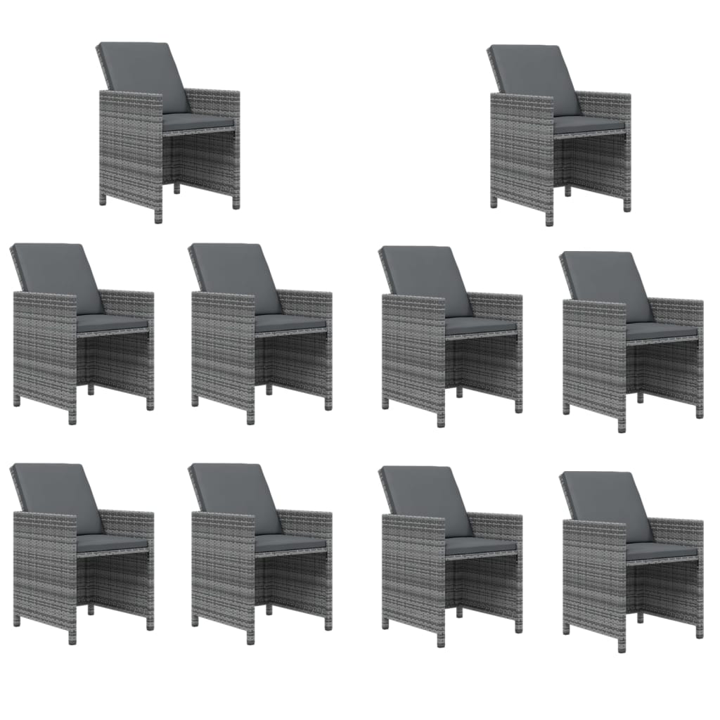 15-delige Tuinset met kussens poly rattan grijs is nu te koop bij PeponiXL, paradijselijk wonen!