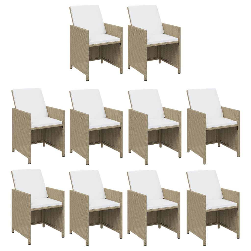 11-delige Tuinset met kussens poly rattan beige is nu te koop bij PeponiXL, paradijselijk wonen!