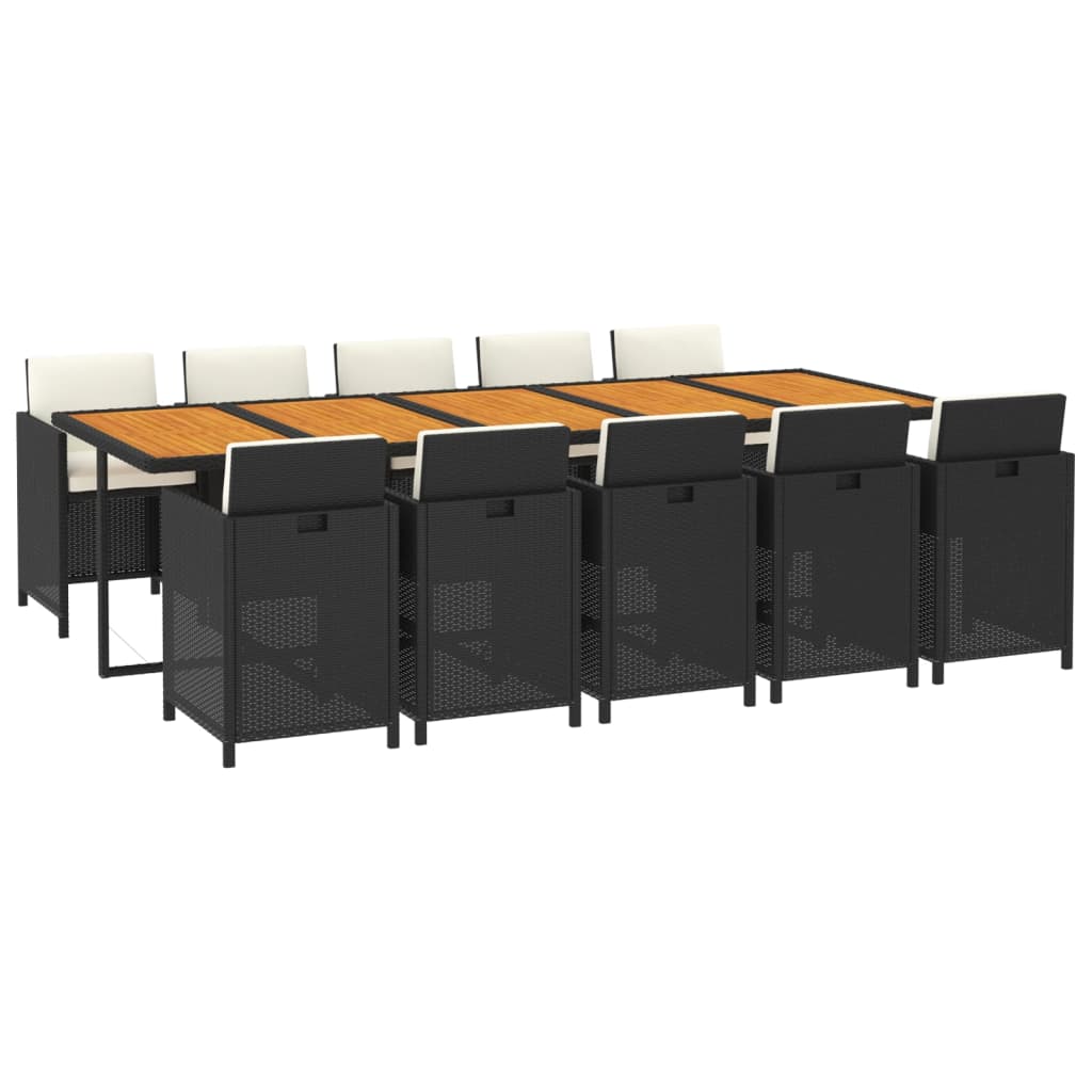 11-delige Tuinset met kussens poly rattan zwart is nu te koop bij PeponiXL, paradijselijk wonen!