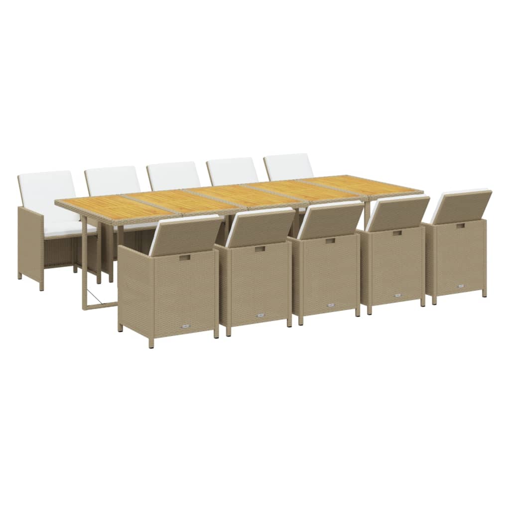 11-delige Tuinset met kussens poly rattan beige is nu te koop bij PeponiXL, paradijselijk wonen!