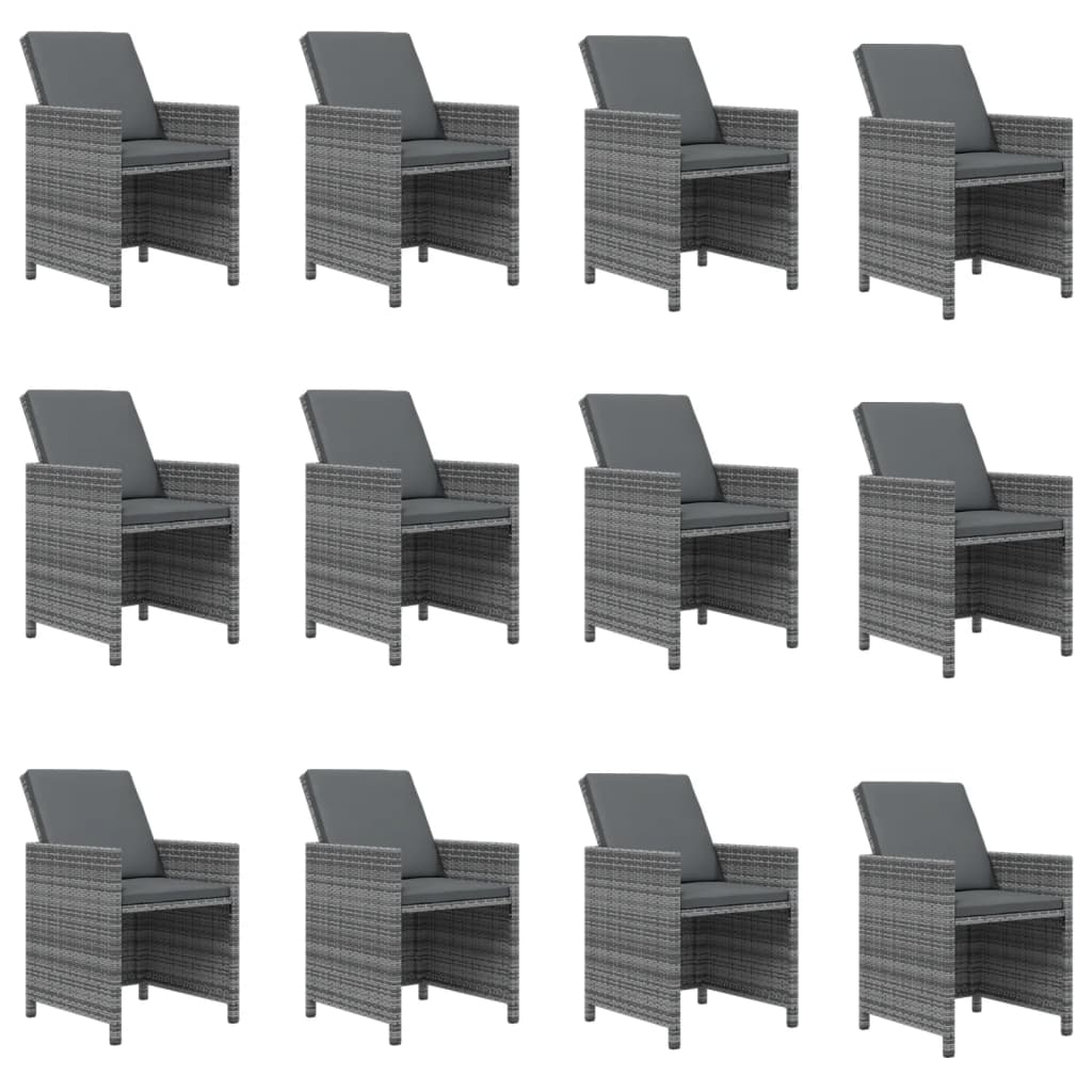 13-delige Tuinset met kussens poly rattan grijs is nu te koop bij PeponiXL, paradijselijk wonen!