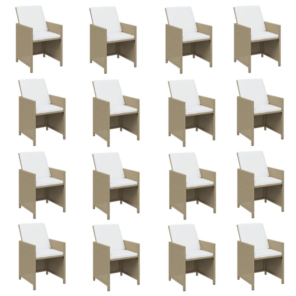 17-delige Tuinset met kussens poly rattan beige is nu te koop bij PeponiXL, paradijselijk wonen!