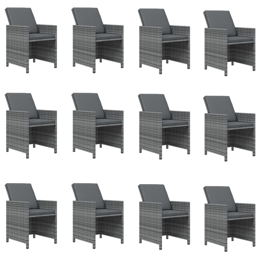 13-delige Tuinset met kussens poly rattan grijs is nu te koop bij PeponiXL, paradijselijk wonen!