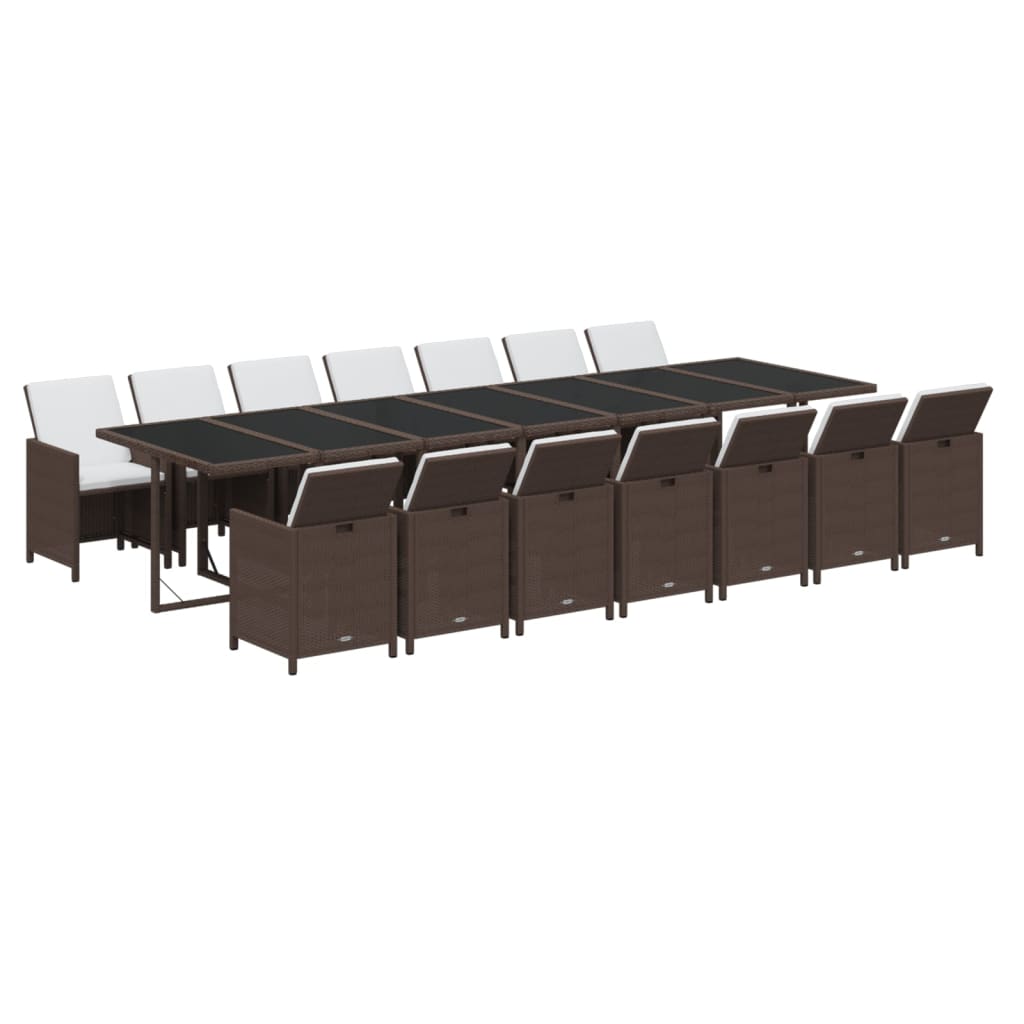 15-delige Tuinset met kussens poly rattan bruin is nu te koop bij PeponiXL, paradijselijk wonen!