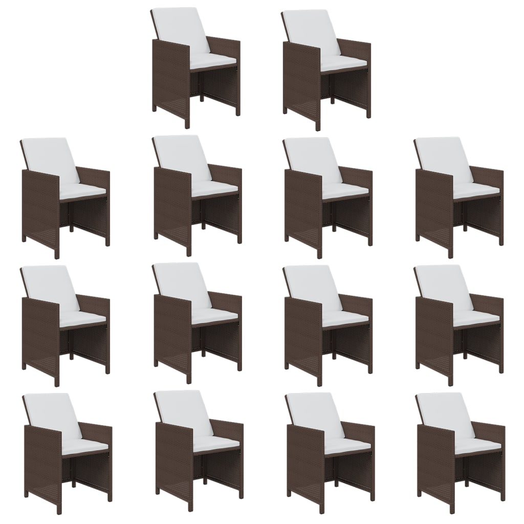 19-delige Tuinset met kussens poly rattan bruin is nu te koop bij PeponiXL, paradijselijk wonen!